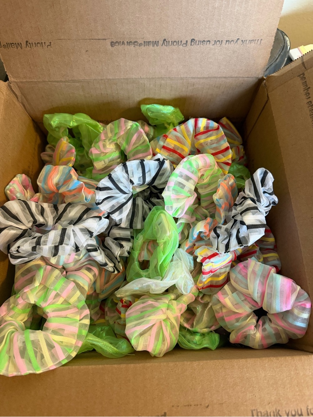 Striped Scrunchies - Pastel Mix, light up and flashes bright